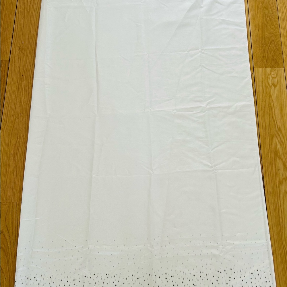 Elegant White Shower Curtain with Silver and Sparkle Detail